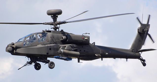 Westland Apache WAH-64D Longbow helicopter of the UK Army, built under license by AgustaWestland, displays at Kemble Air Day 2008, Kemble Airport, Gloucestershire, England. (Arpingstone)